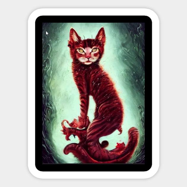 Kitty Cat Swanland Sticker by Terrence Torphy